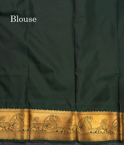 Beautiful Magenta Vertical Zari Line With Butta Semi Silk Saree With Contrast Peacock Blue Traditional Border
