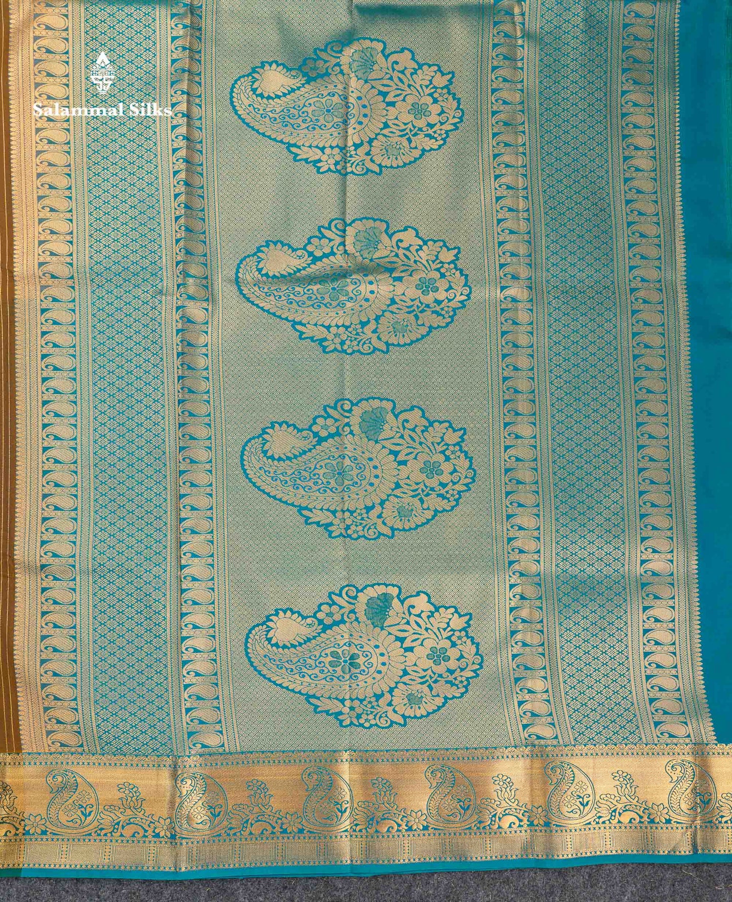 Beautiful Magenta Vertical Zari Line With Butta Semi Silk Saree With Contrast Peacock Blue Traditional Border