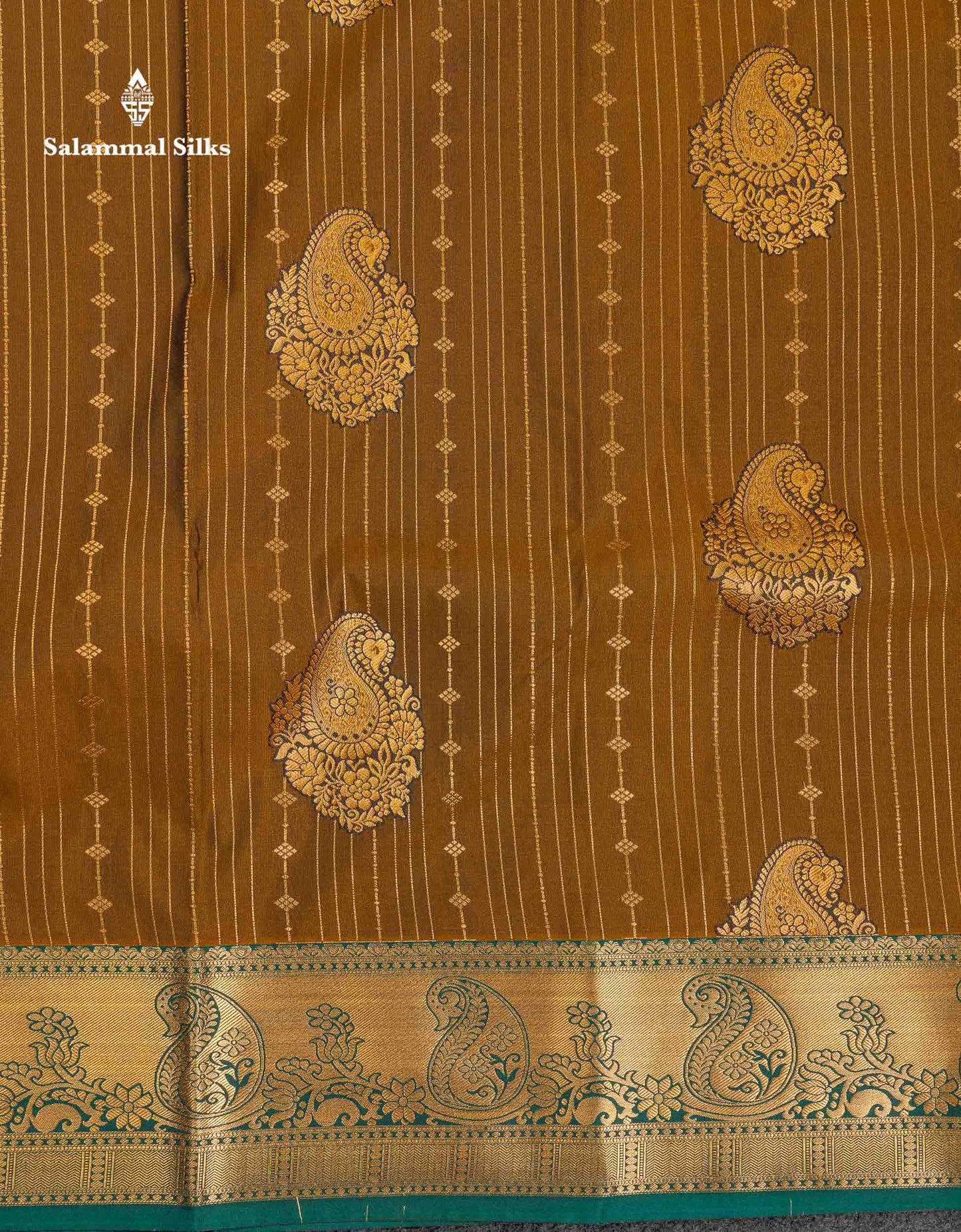 Beautiful Magenta Vertical Zari Line With Butta Semi Silk Saree With Contrast Peacock Blue Traditional Border