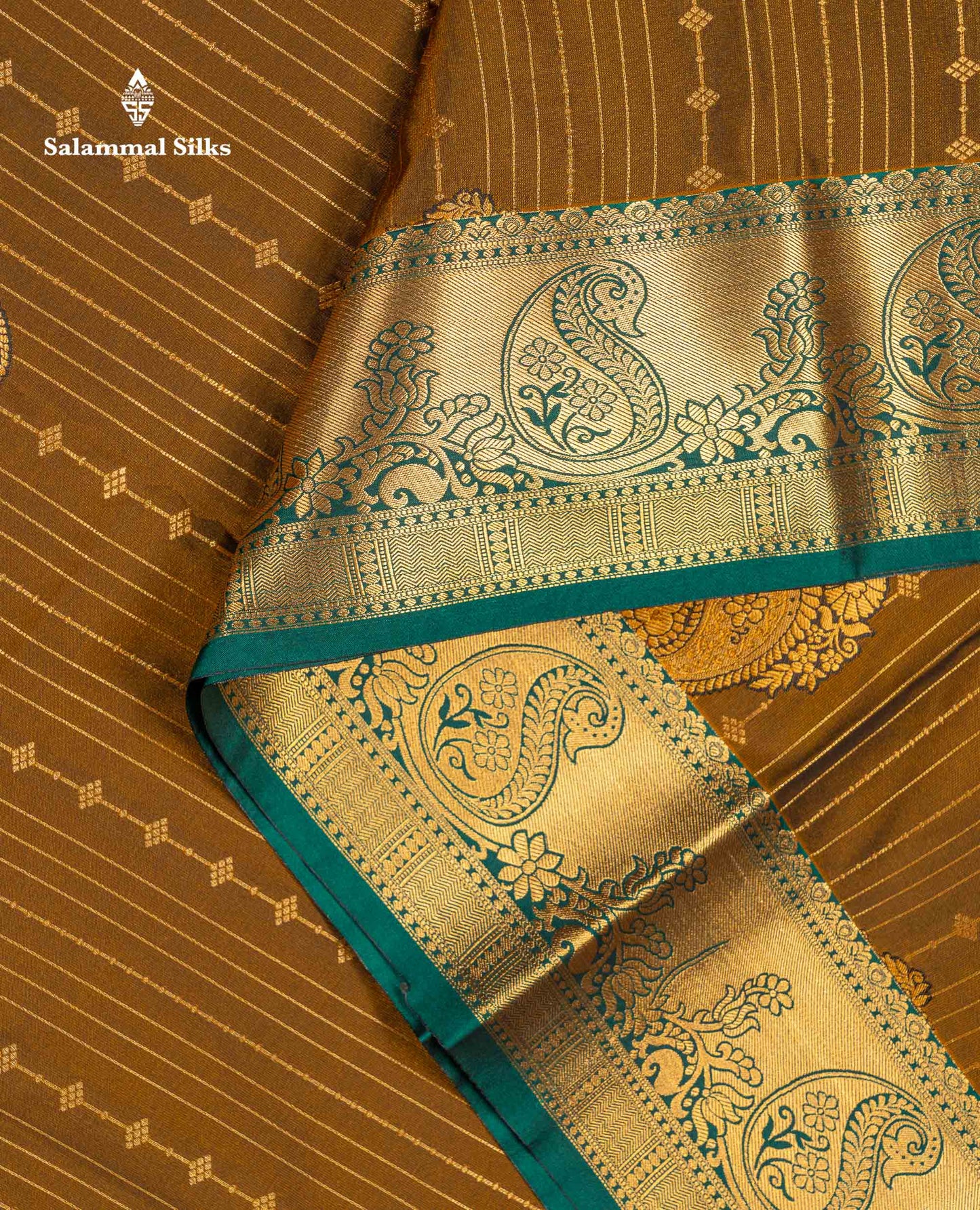 Beautiful Magenta Vertical Zari Line With Butta Semi Silk Saree With Contrast Peacock Blue Traditional Border