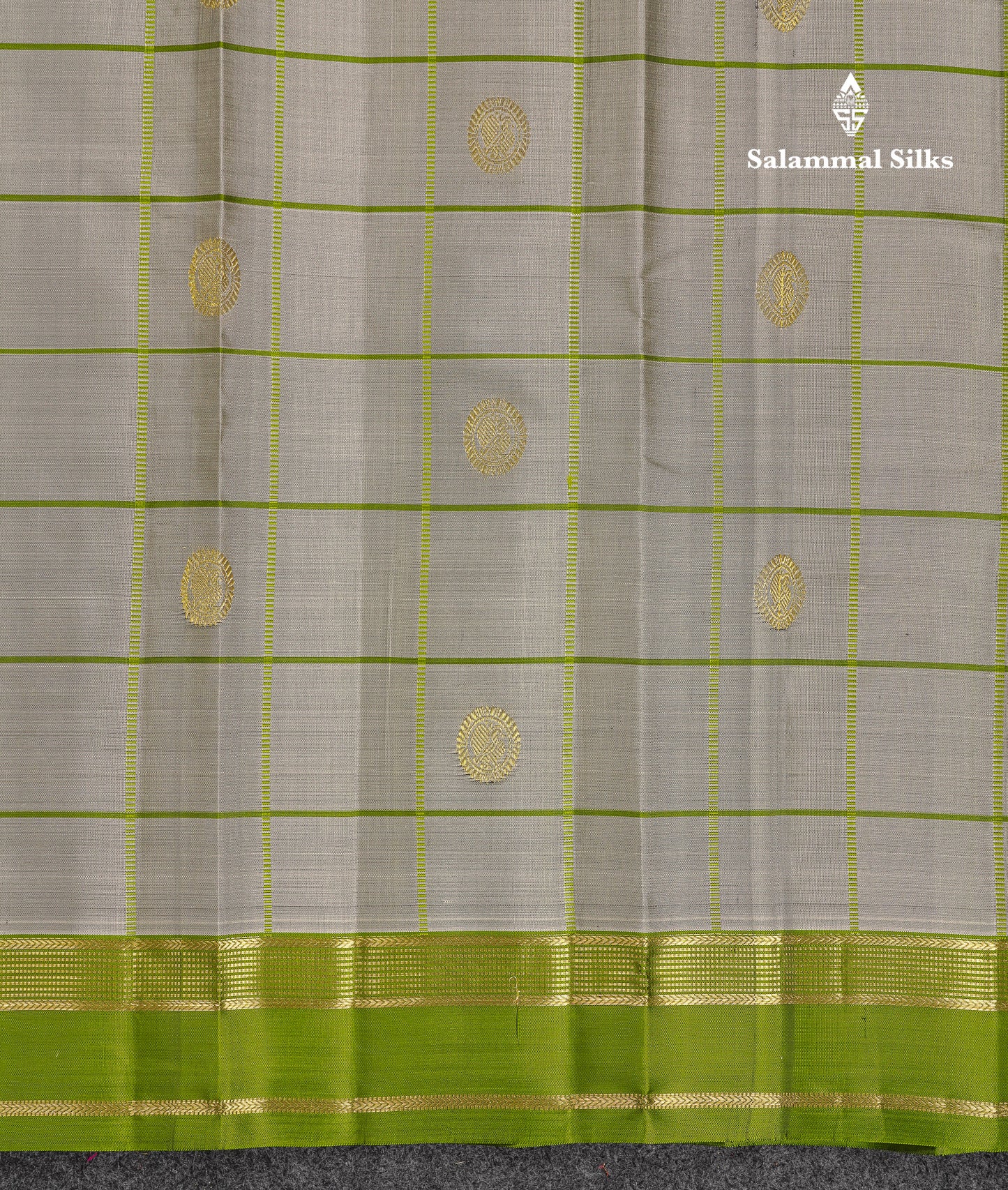 Beautiful Pink Checks With Butta Pure Kanjivaram Silk Saree With Contrast Manthulir Yellow Traditional Medium Gap Border