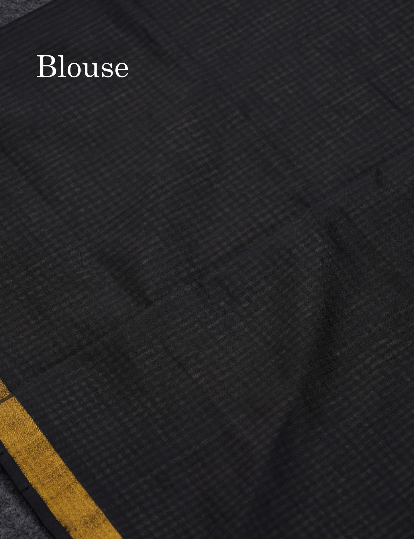 Beautiful Black & White Tiny Checks Semi Silk Cotton Saree With Contrast Black Blouse