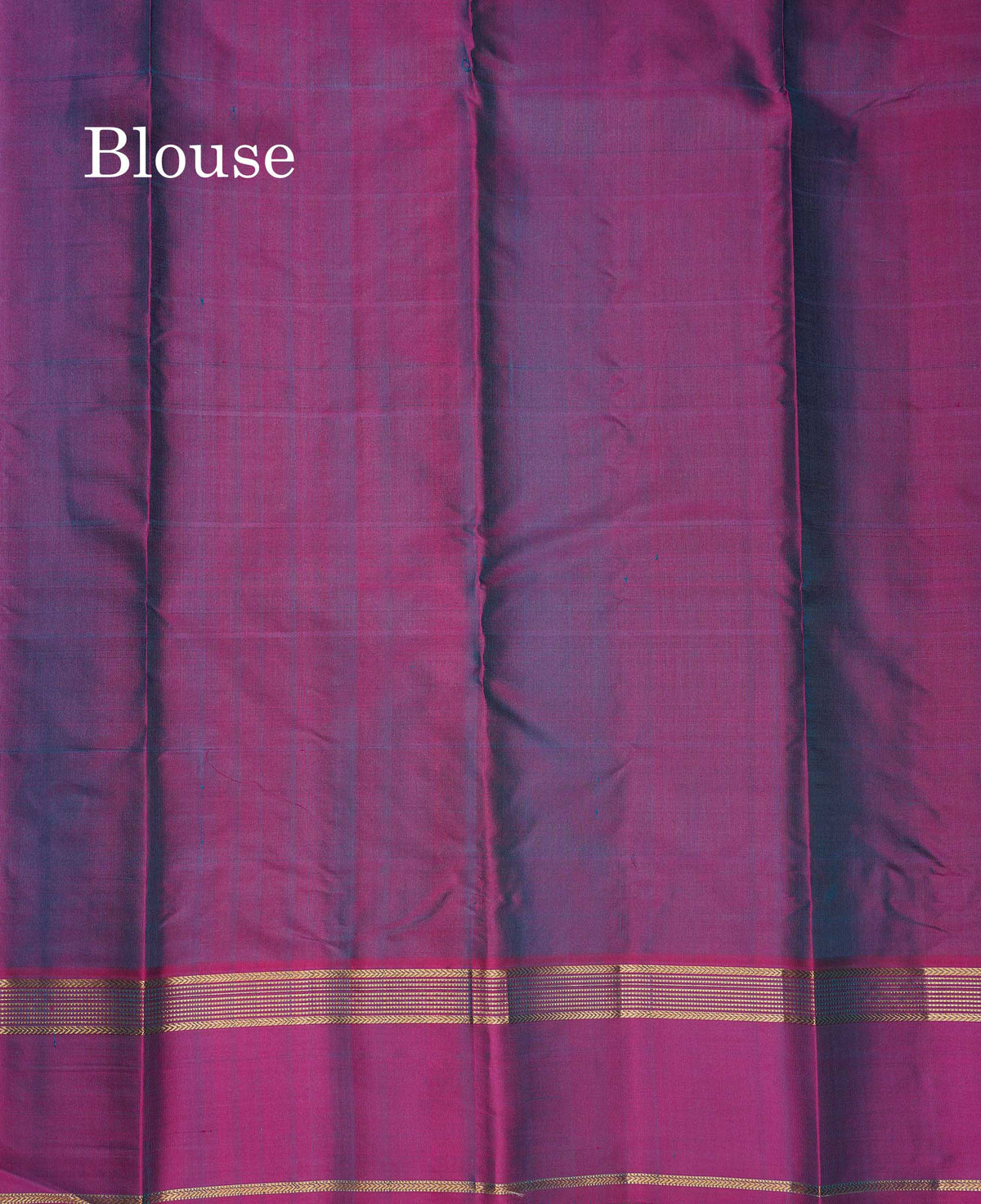 Pure Kanjivaram Silk Saree - Dual Tone Sapphire Green Colour Body With Contrast Purple Gap Border