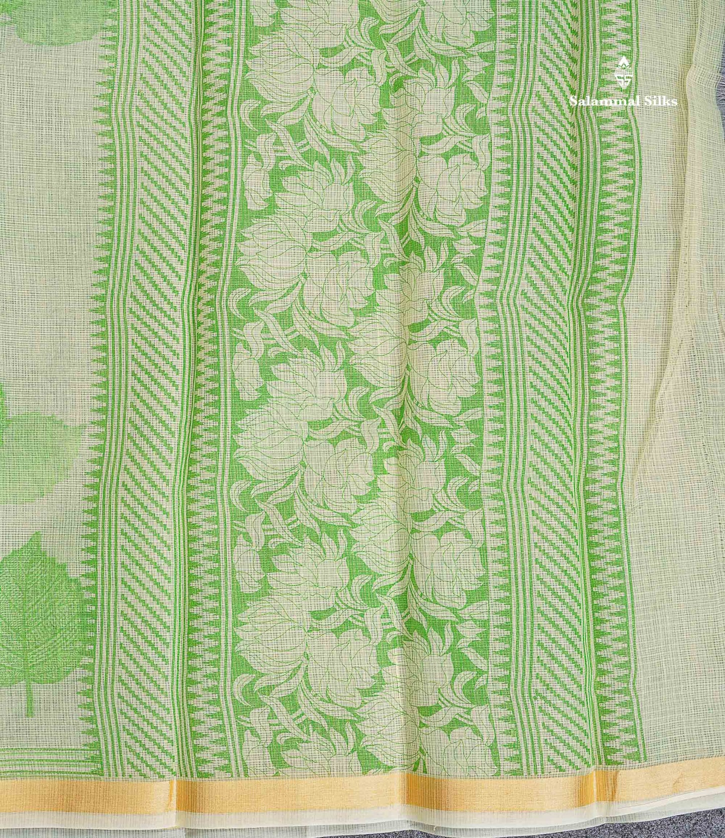 Kota Cotton Fancy Saree - Light Orange Colour Body With Small Ribbon Border