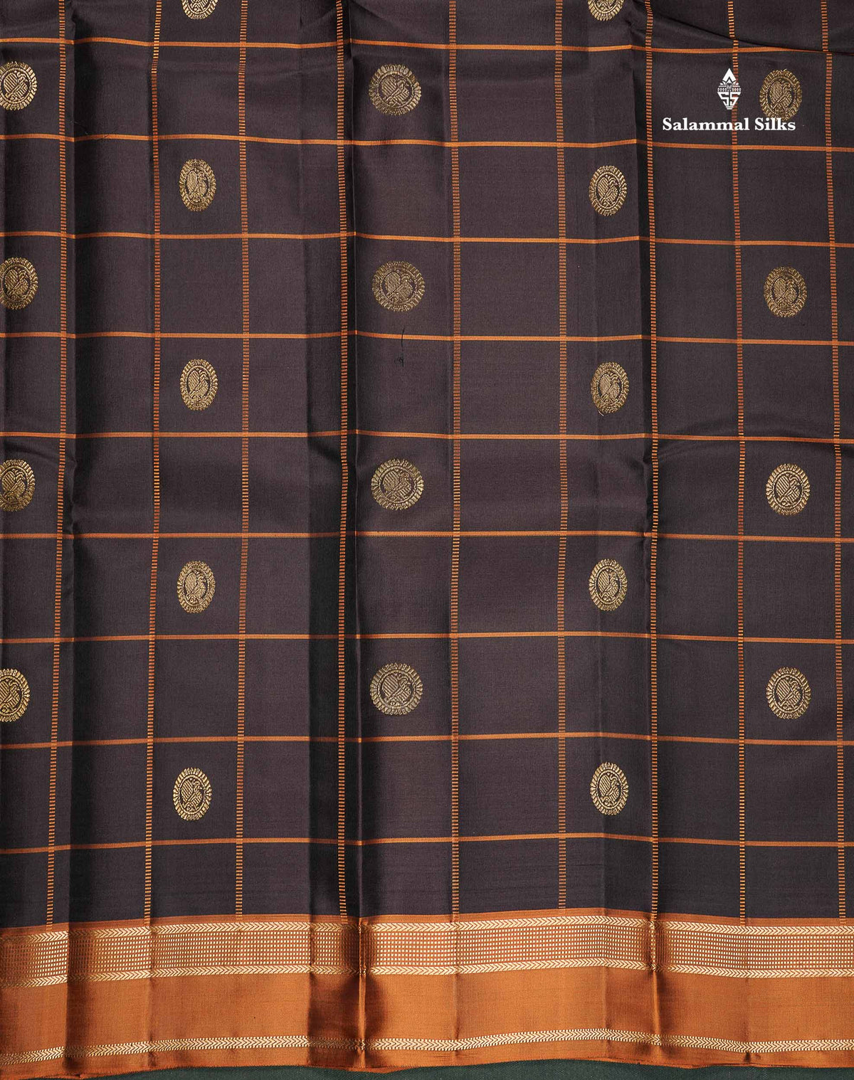 Pure Kanjivaram Silk Saree - Snuff Brown Colour Body With Contrast Brown Gap Border