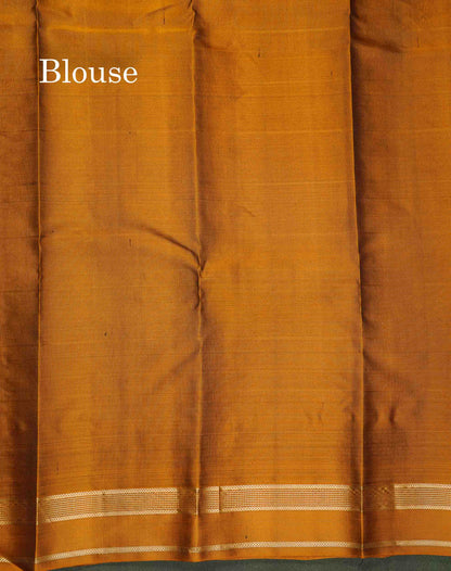 Pure Kanjivaram Silk Saree - Snuff Brown Colour Body With Contrast Brown Gap Border