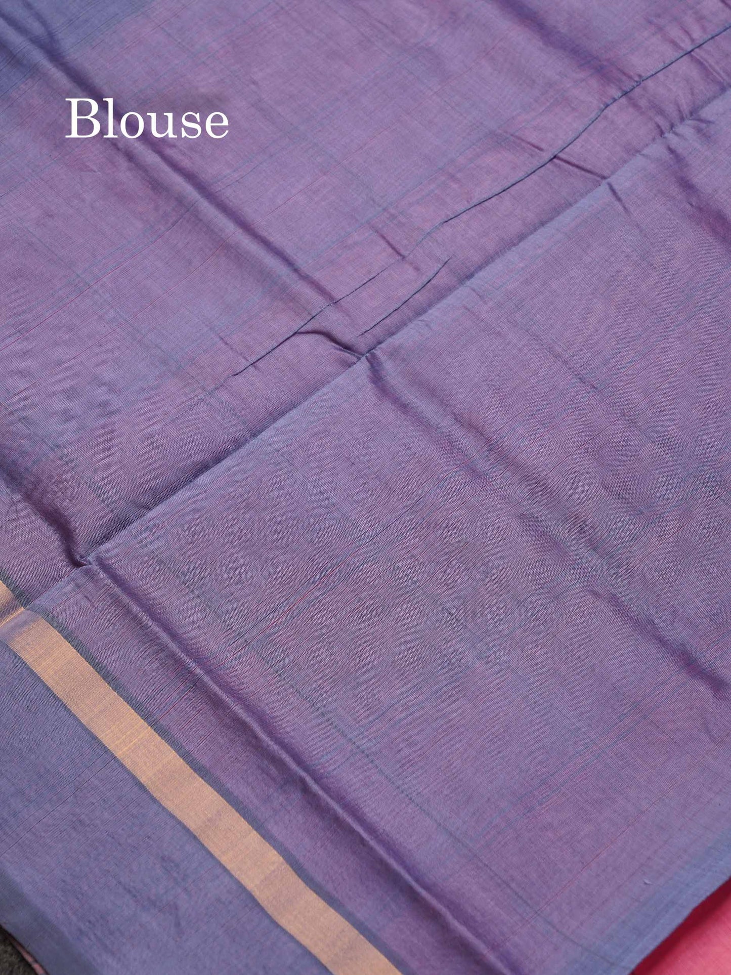 Beautiful Light Pink Checks With Malli Moggu Butta Semi Silk Cotton Saree With Contrast Blueish Grey Blouse