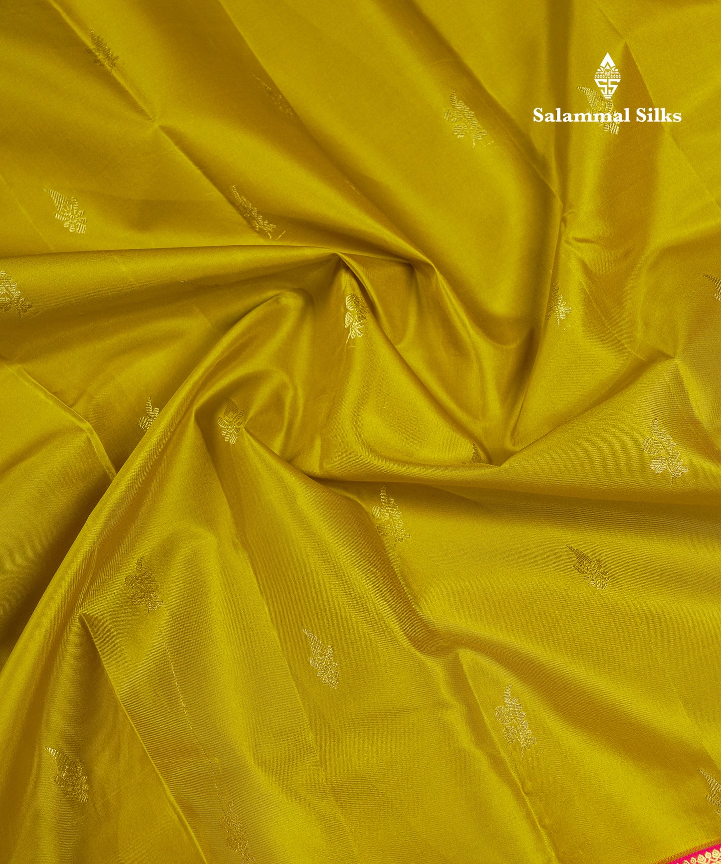 Beautiful Manthulir Yellow Pure Kanjivaram Silk Saree With Contrast Pink Traditional Evening Morning Border