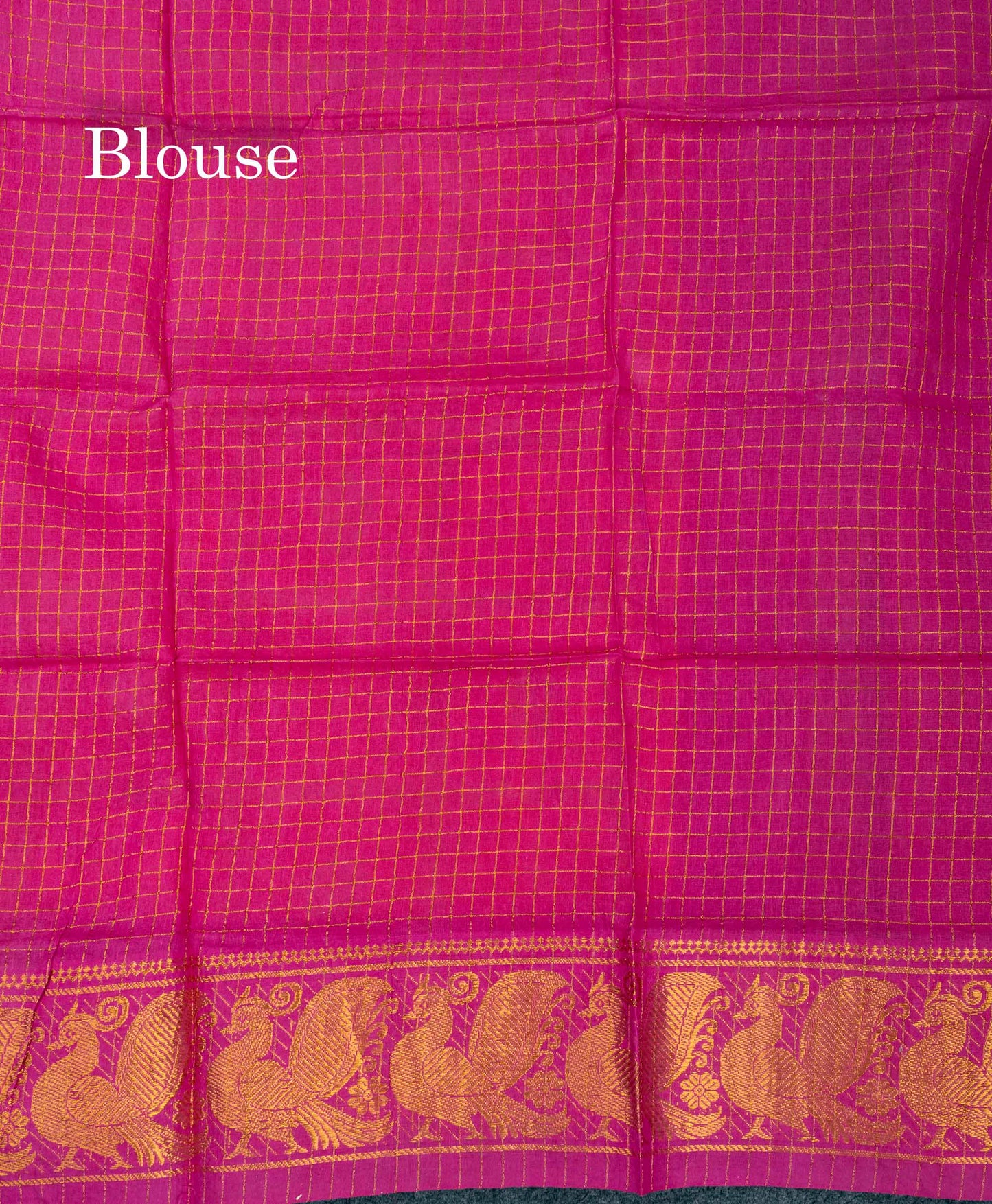 Beautiful Orange Zari Checks With Butta Pure Sungudi Cotton Saree With Contrast Magenta Traditional Small Border