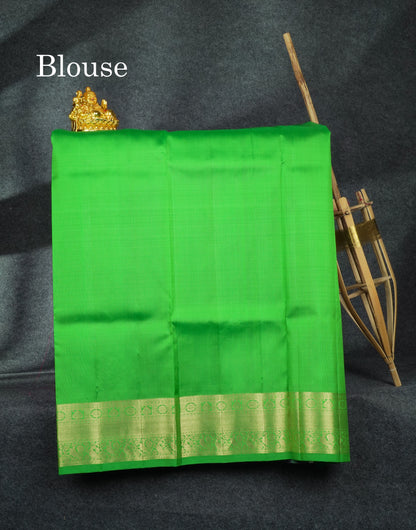 Pure Silk Pattu Pavadai (Magenta) With Green Blouse 44"