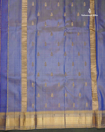 One Side Border Pure Silk Saree - Dual Tone Royal Blue Colour Body With Traditional Border