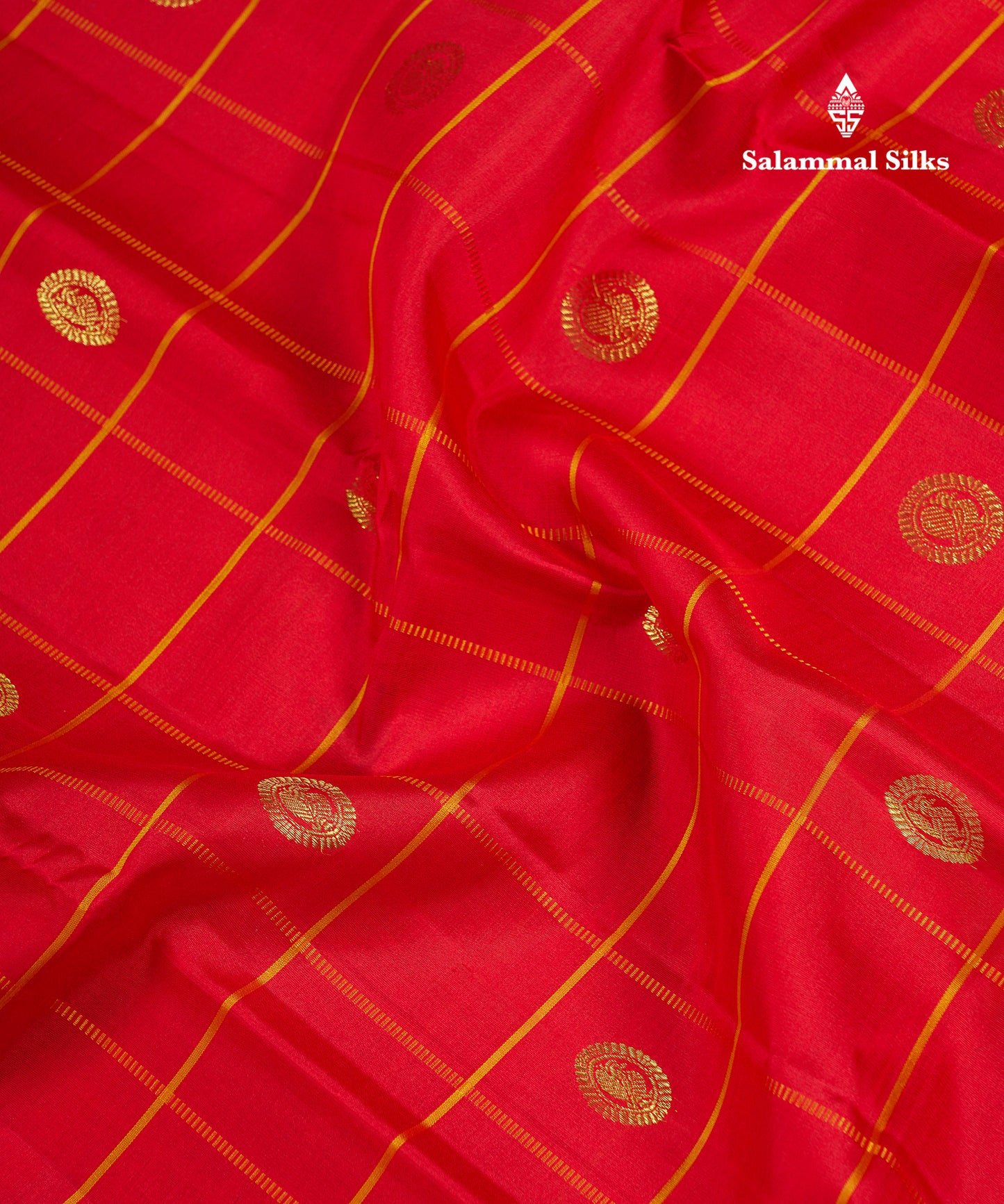 Beautiful Pink Checks With Butta Pure Kanjivaram Silk Saree With Contrast Manthulir Yellow Traditional Medium Gap Border