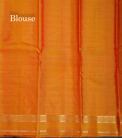 Beautiful Pink Checks With Butta Pure Kanjivaram Silk Saree With Contrast Manthulir Yellow Traditional Medium Gap Border
