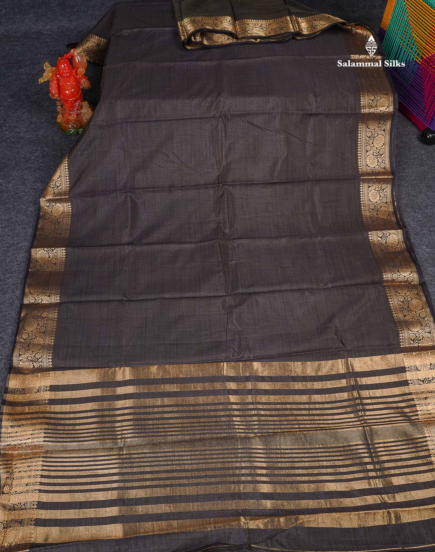 Semi Tussar Fancy Saree - Snuff Brown Colour Body Plain With Fancy Border 