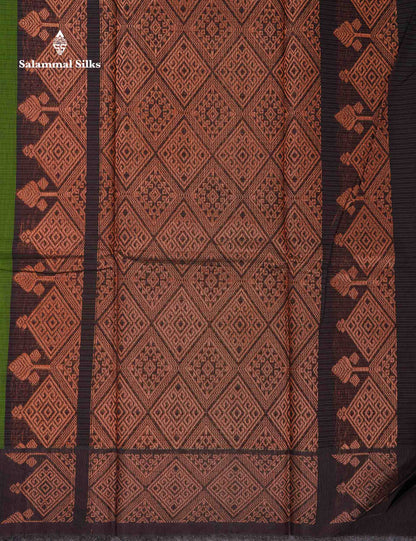 Beautiful Pastel Violet Copper Zari Butta Kota Cotton Saree With Contrast Maroon Fancy Border