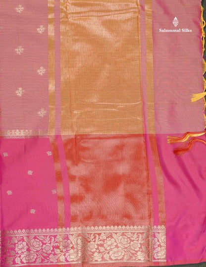 Semi Silk Saree - Light Pink Colour Body With Contrast Pink Fancy Long Border