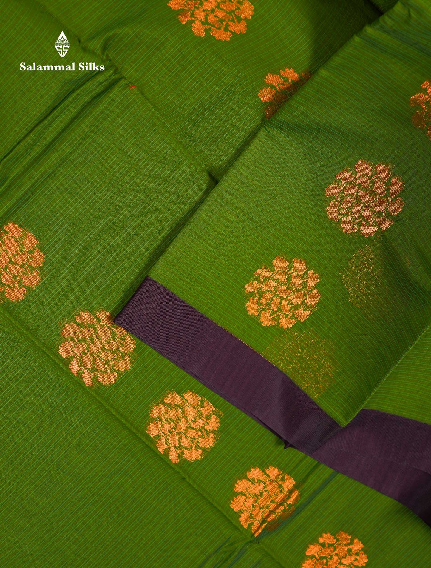 Beautiful Pastel Violet Copper Zari Butta Kota Cotton Saree With Contrast Maroon Fancy Border