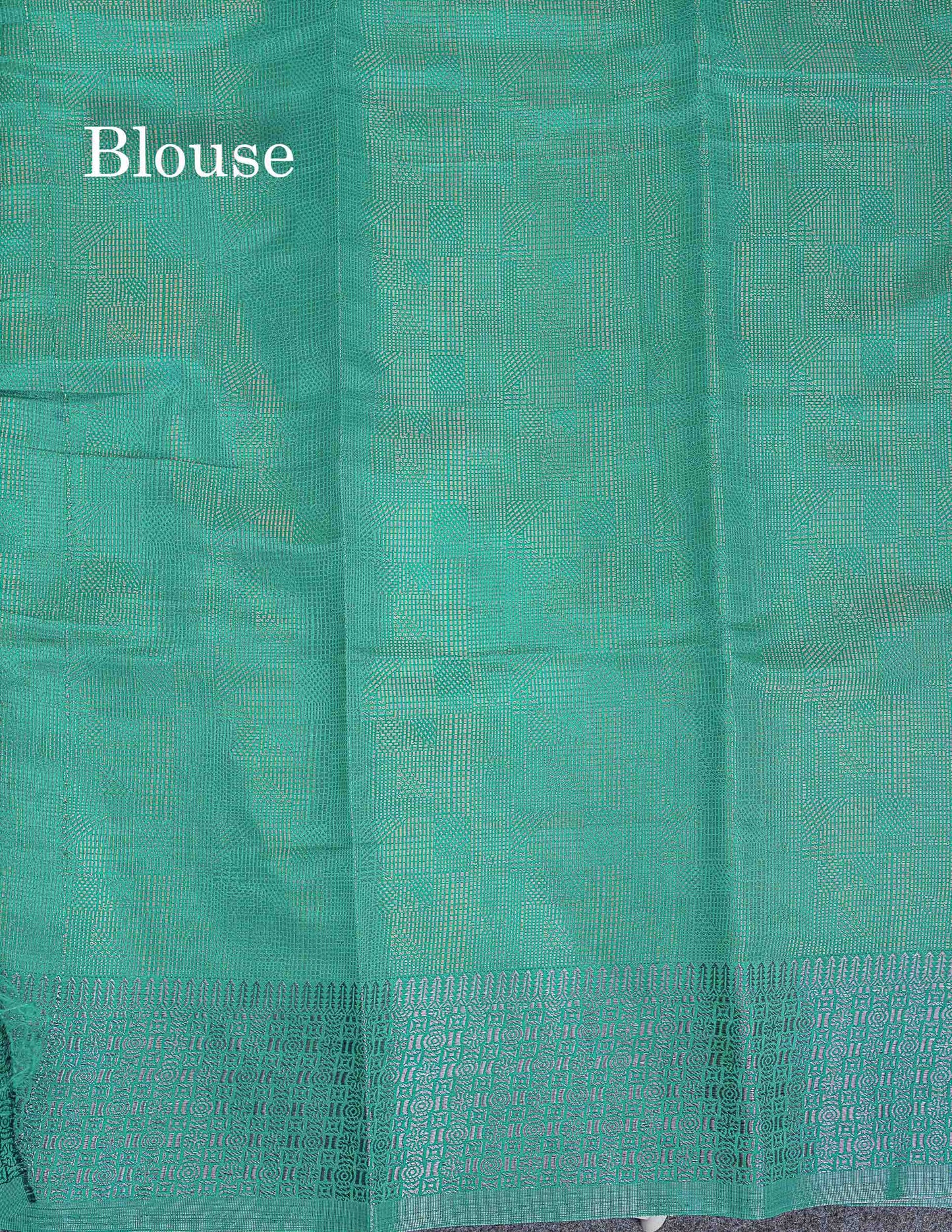 Semi Raw Silk Fancy Saree - Light Pink With Contrast Sapphire Green Blouse