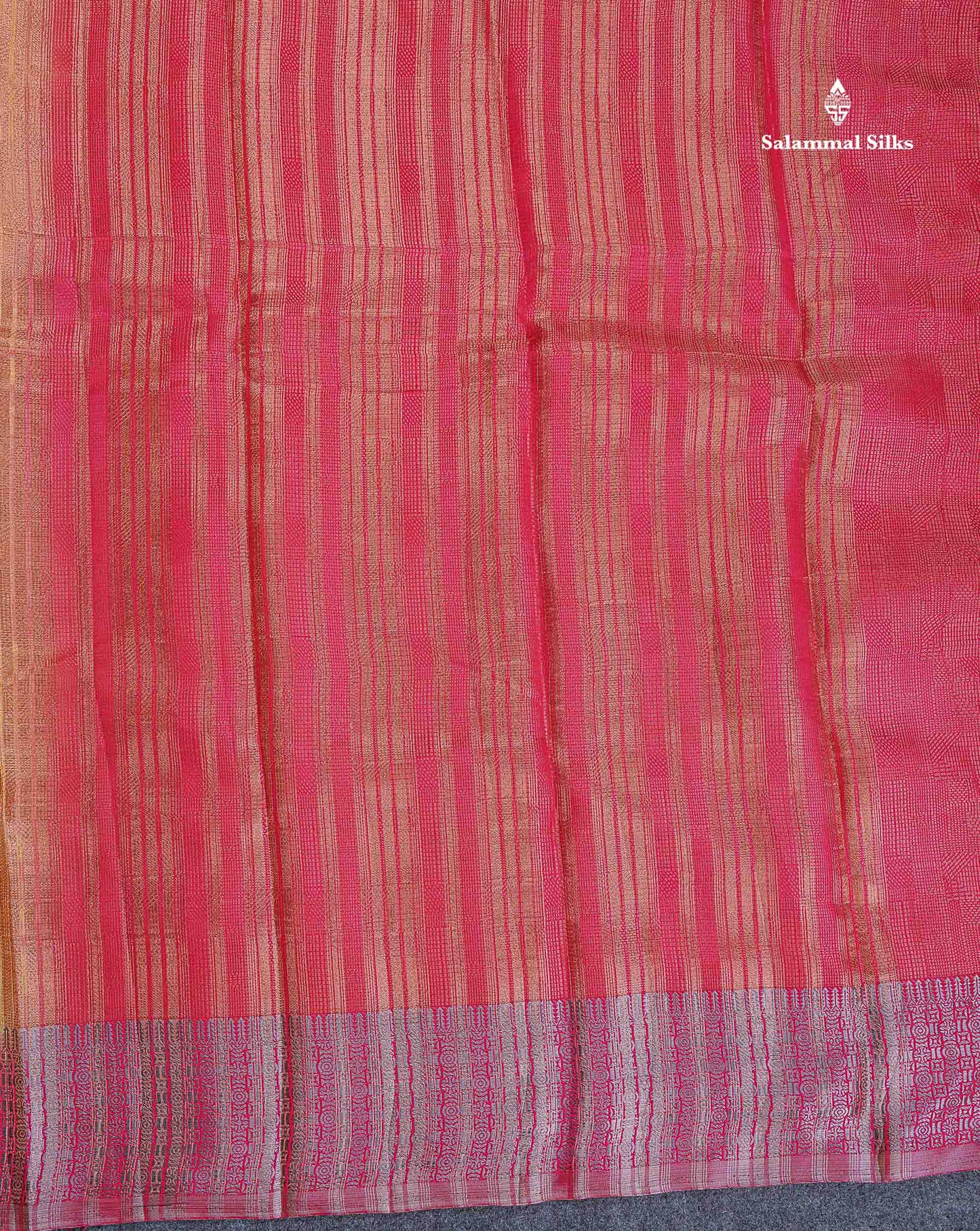 Semi Raw Silk Fancy Saree - Light Pink With Contrast Sapphire Green Blouse
