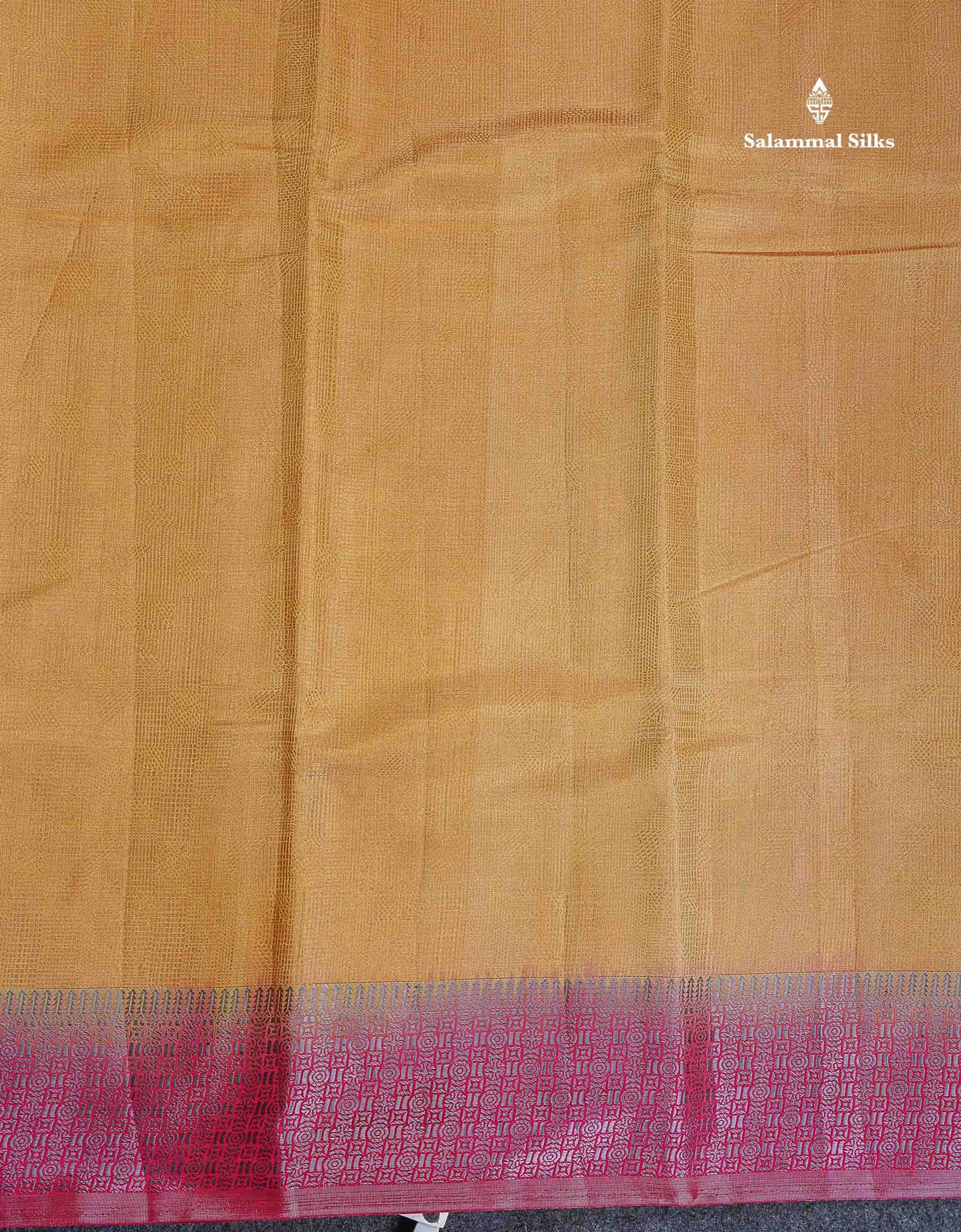 Semi Raw Silk Fancy Saree - Light Pink With Contrast Sapphire Green Blouse