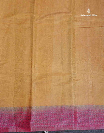 Semi Raw Silk Fancy Saree - Light Pink With Contrast Sapphire Green Blouse