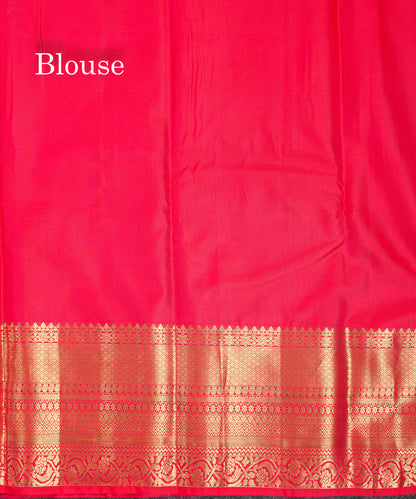 Beautiful Chilly Red Pure Kanjivaram Silk Saree With Traditional Evening Morning Border
