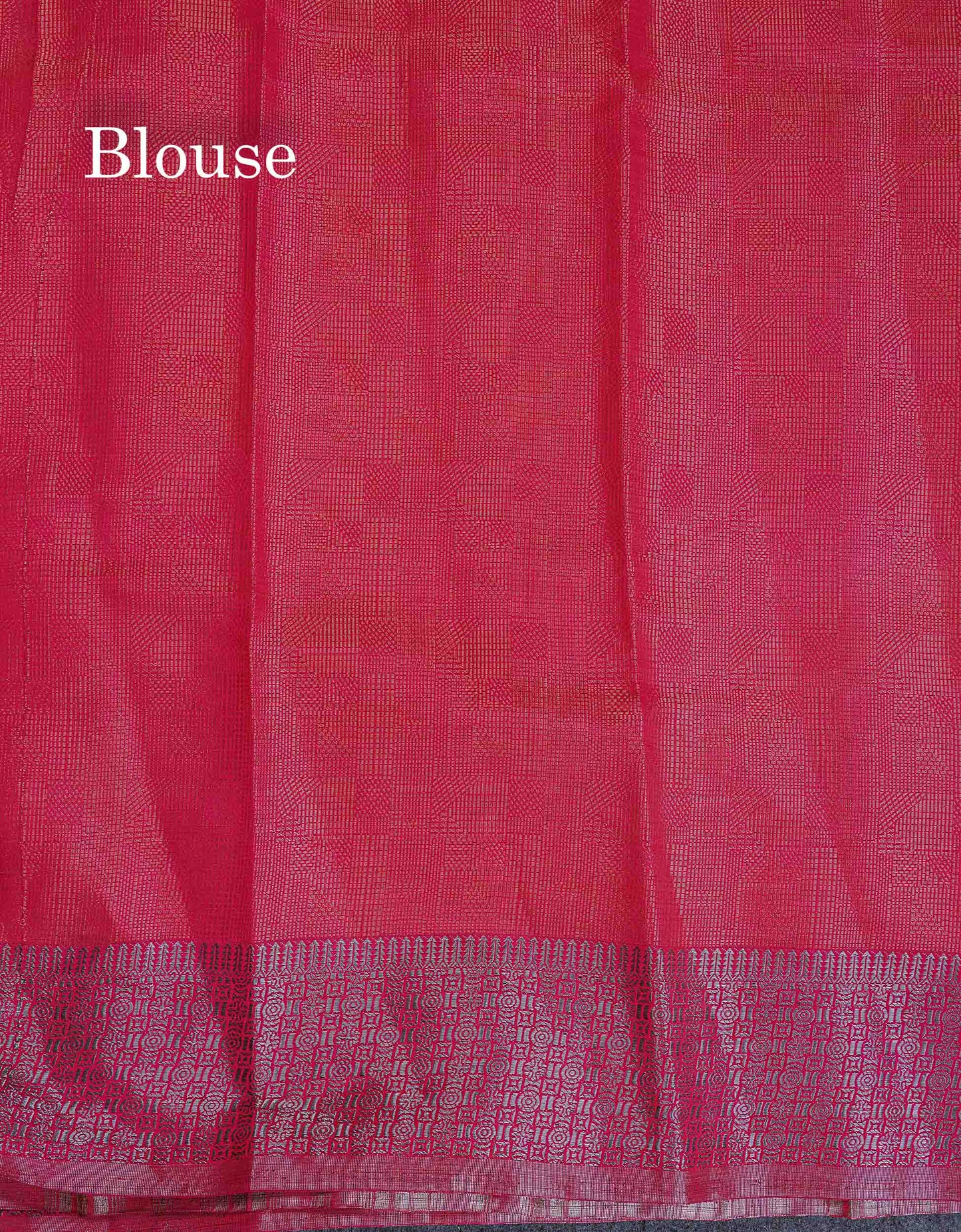 Semi Raw Silk Fancy Saree - Light Pink With Contrast Sapphire Green Blouse