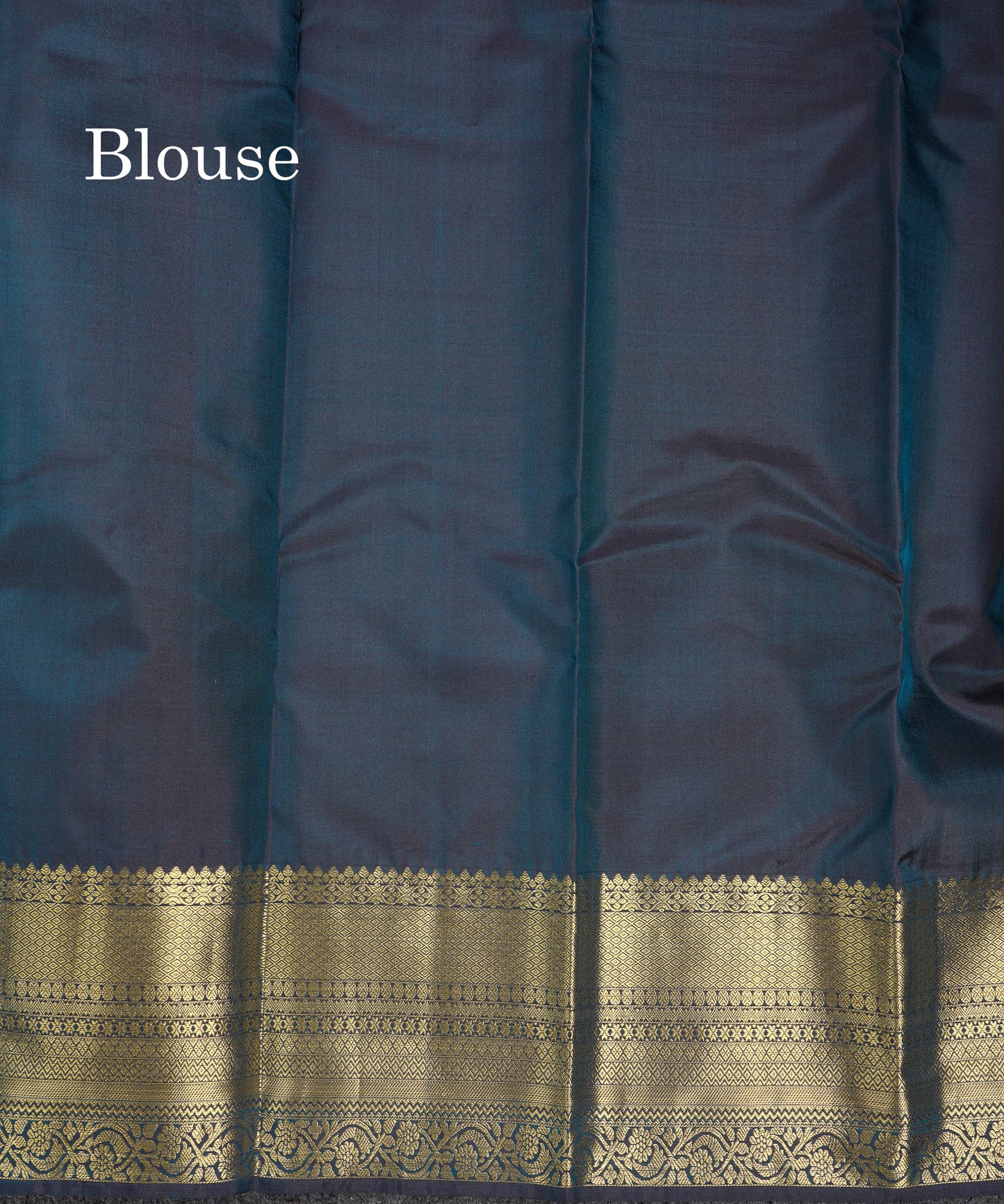 Beautiful Dark Ramar Blue Pure Kanjivaram Silk Saree With Traditional Evening Morning Border