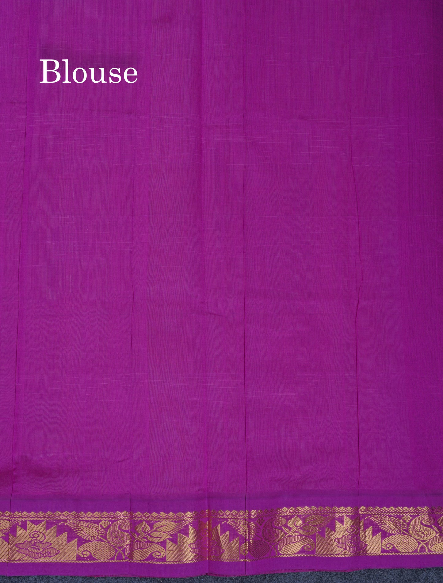 Peach Plain Semi Silk Cotton Saree With Contrast Vadamalli Traditional Border