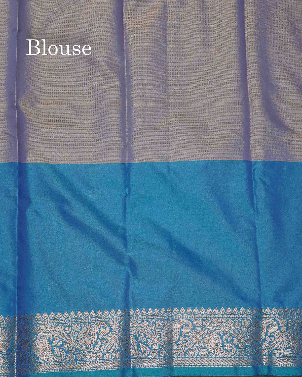 Semi Silk Saree - Dual Tone Blue Colour Body With Contrast Blue Fancy Long Border