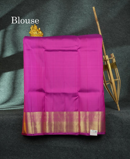 Dual Tone Pure Silk Pattu Pavadai (Magenta & Green) With Magenta Blouse 44"