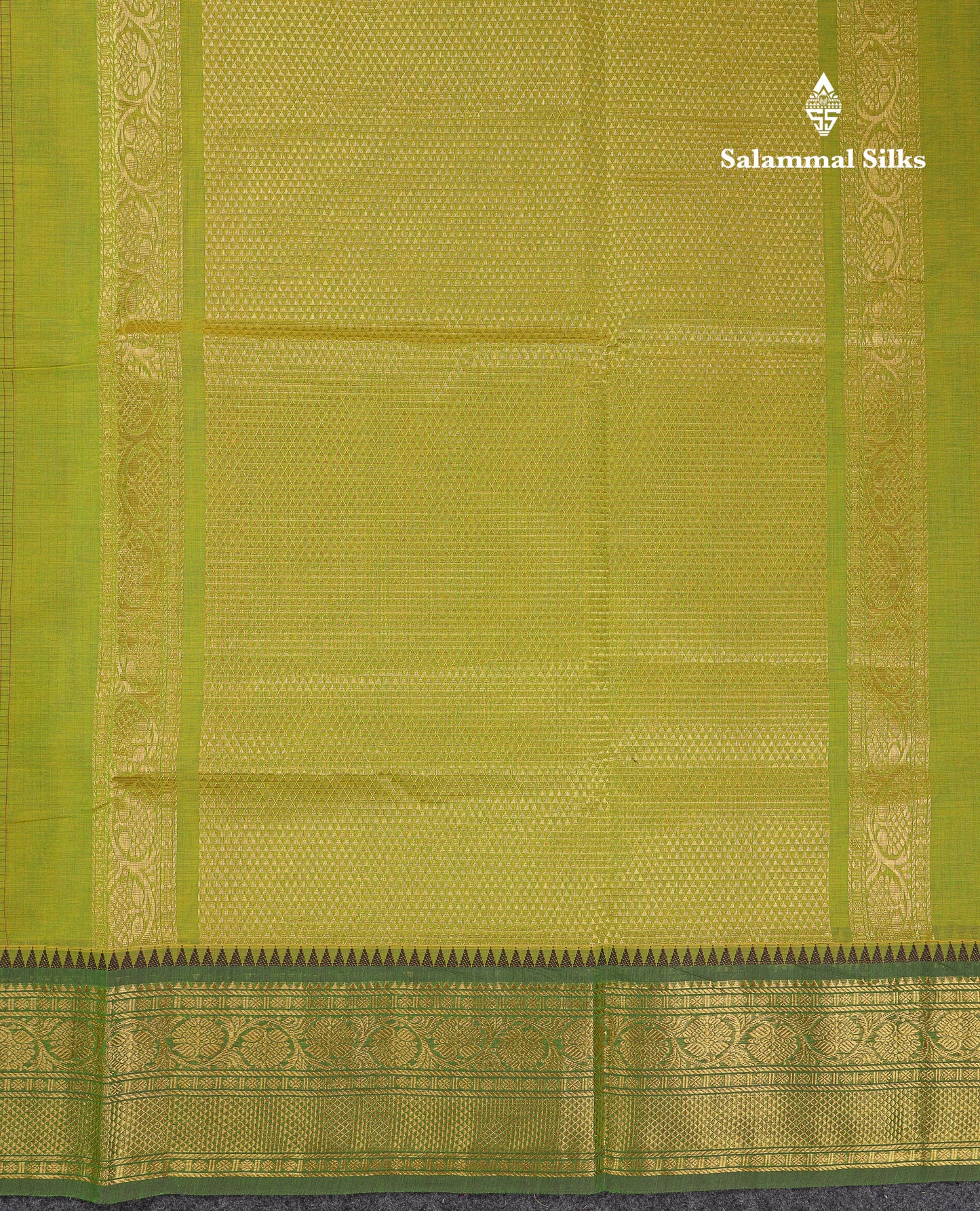 Beautiful Light Brown Small Checks Pure Cotton Saree With Contrast Black Traditional Border
