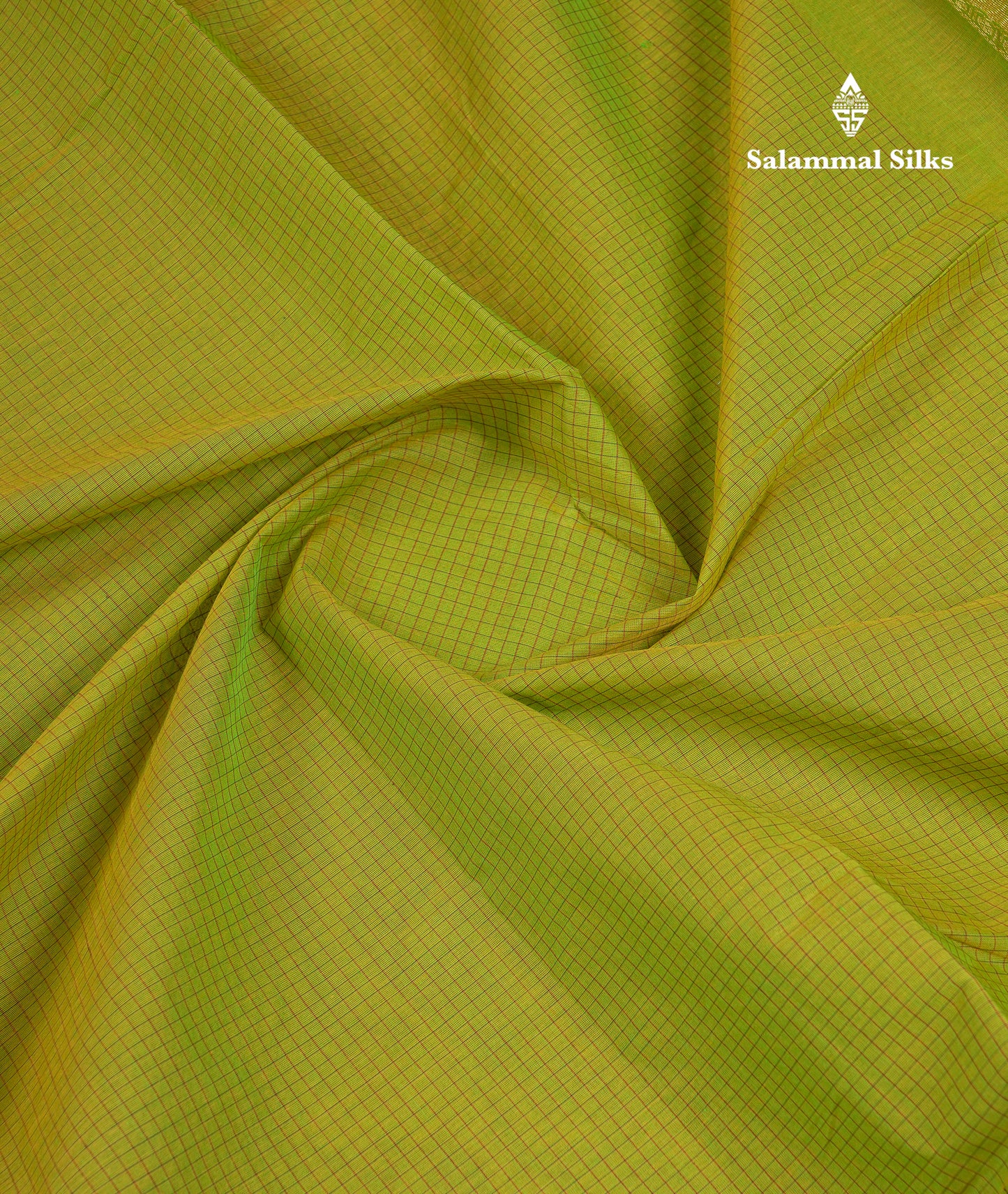 Beautiful Light Brown Small Checks Pure Cotton Saree With Contrast Black Traditional Border