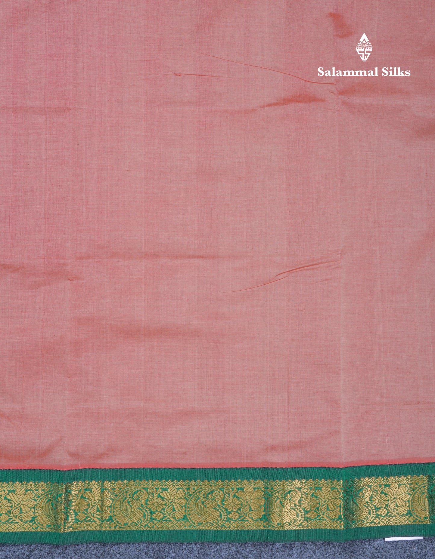Onion Pink Plain Semi Silk Cotton Saree With Contrast Bottle Green Border