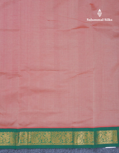 Onion Pink Plain Semi Silk Cotton Saree With Contrast Bottle Green Border