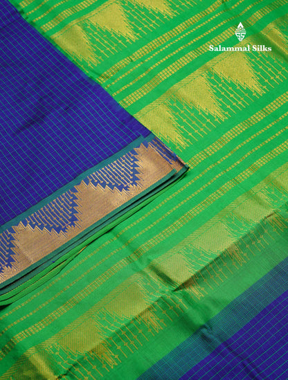 Beautiful Maroon Small Checks Semi Silk Cotton Saree With Contrast Mustard Yellow Blouse