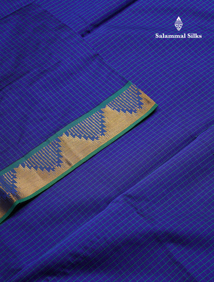 Beautiful Maroon Small Checks Semi Silk Cotton Saree With Contrast Mustard Yellow Blouse