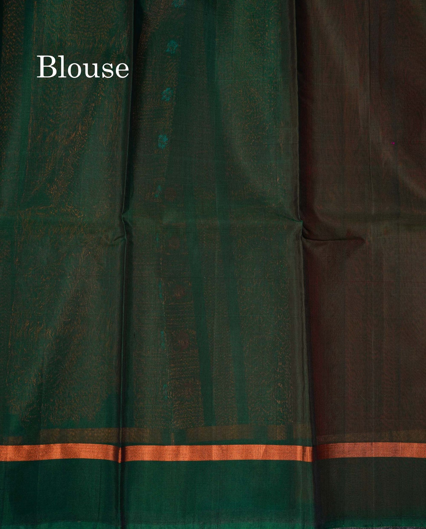 Beautiful Rust Orange Menakari Work SICO Cotton Saree With Contrast Bottle Green Blouse