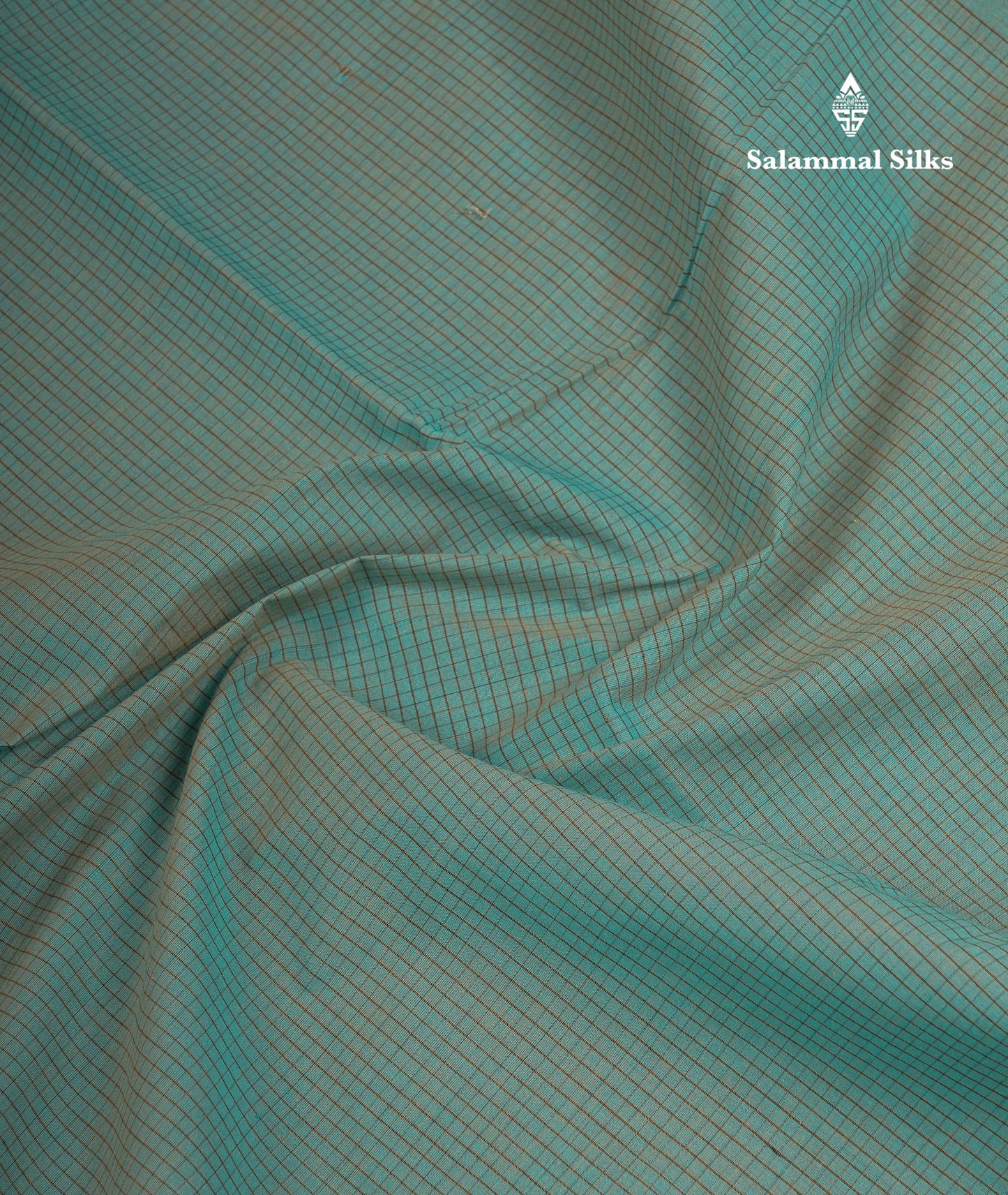 Beautiful Light Brown Small Checks Pure Cotton Saree With Contrast Black Traditional Border