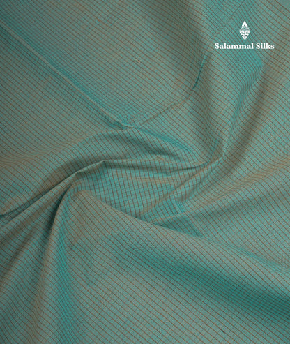 Beautiful Light Brown Small Checks Pure Cotton Saree With Contrast Black Traditional Border