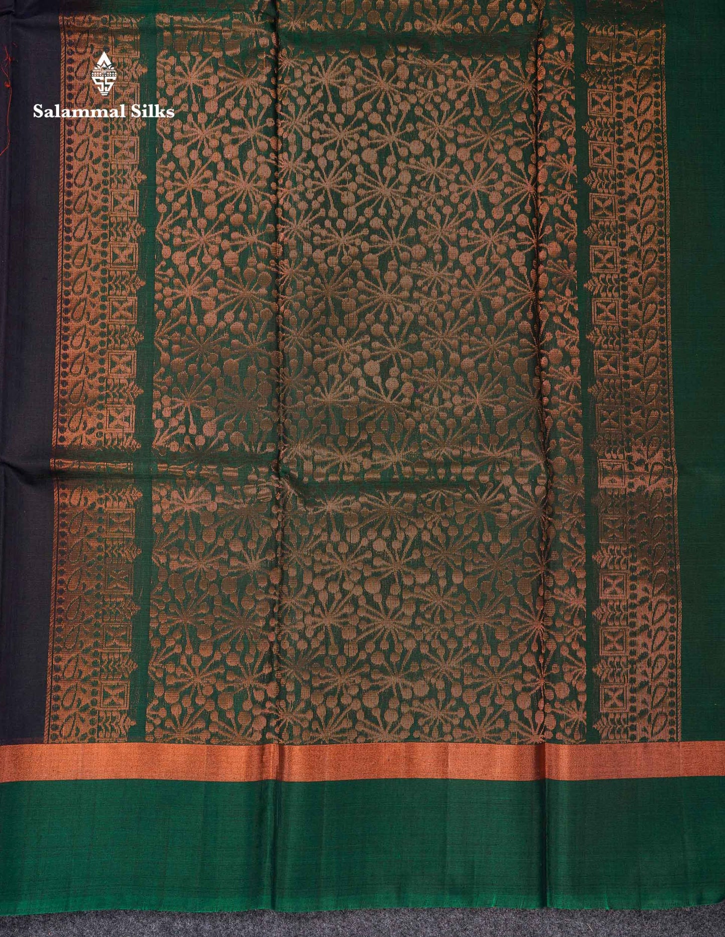 Beautiful Dual Tone Dark Navy Blue SICO Cotton Saree With Contrast Bottle Green Fancy Blouse