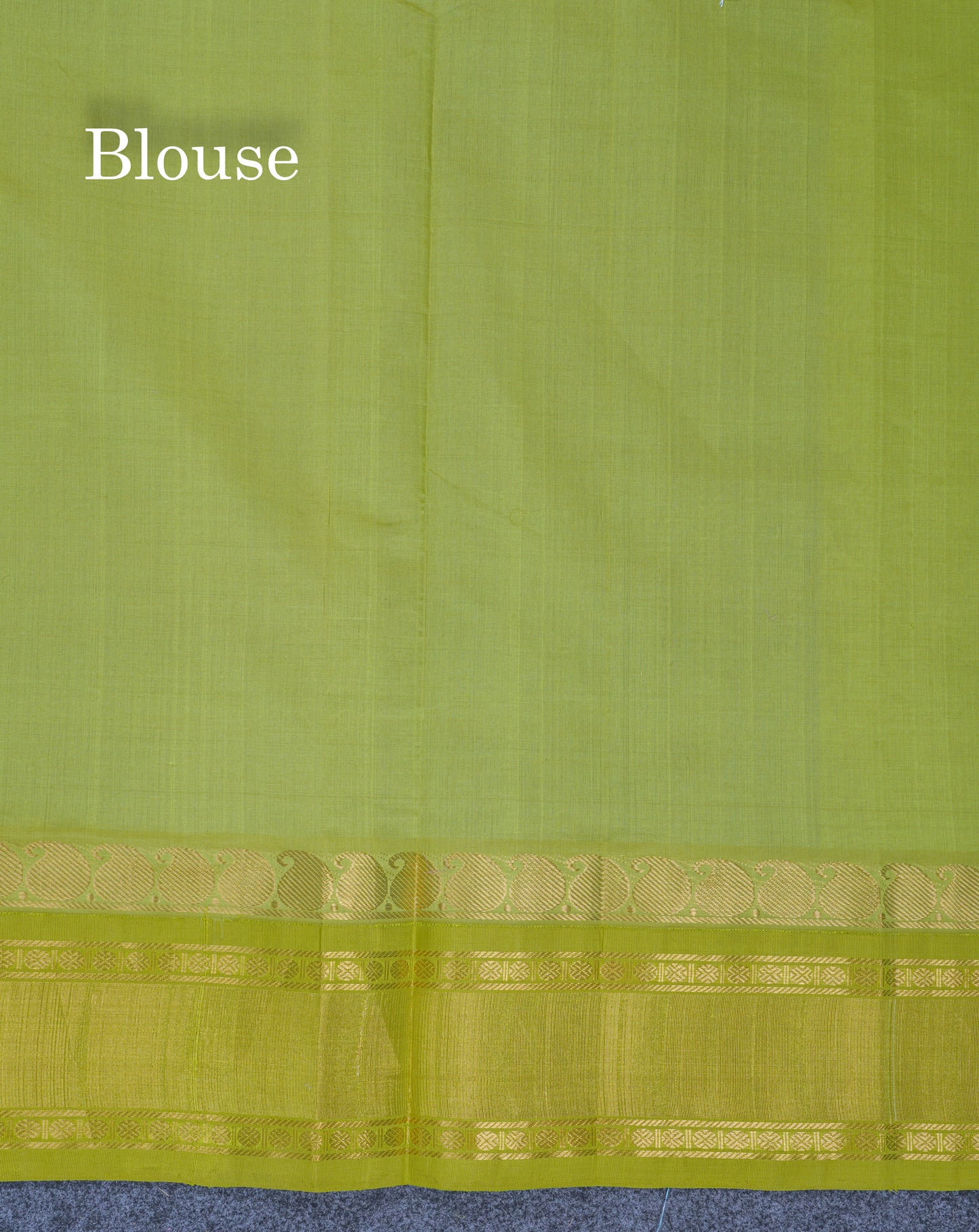 Blue Checks Semi Silk Cotton Saree With Contrast Parrot Green Traditional Border