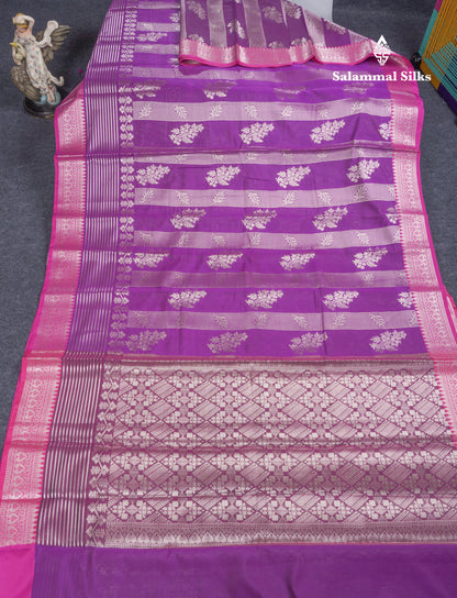 Bottle Green Semi Soft Silk Saree With Contrast Magenta Small Border