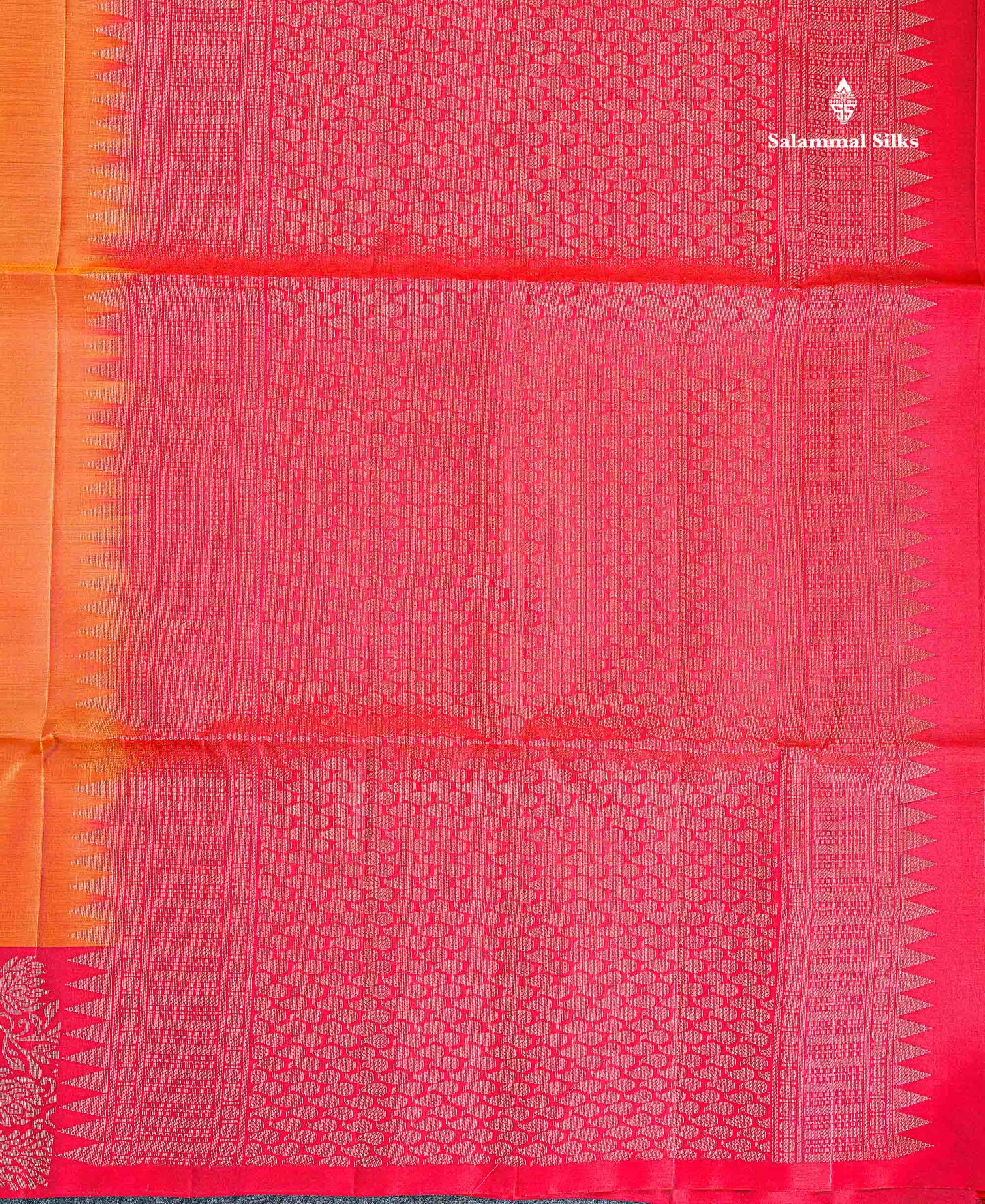 Pure Mix Soft Silk Saree - Dual Tone Orange Colour Body With Contrast Redish Pink Fancy Border