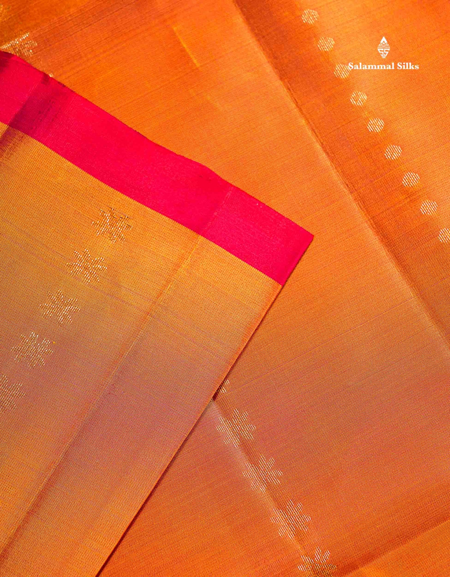Pure Mix Soft Silk Saree - Dual Tone Orange Colour Body With Contrast Redish Pink Fancy Border