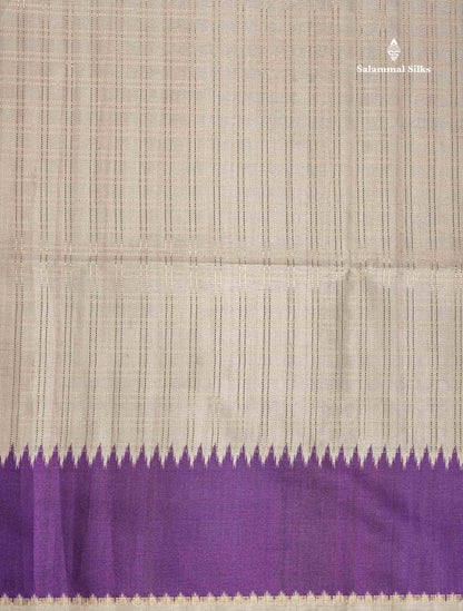 Semi Tussar Saree - Yellow Colour Body With Contrast Maroon Border