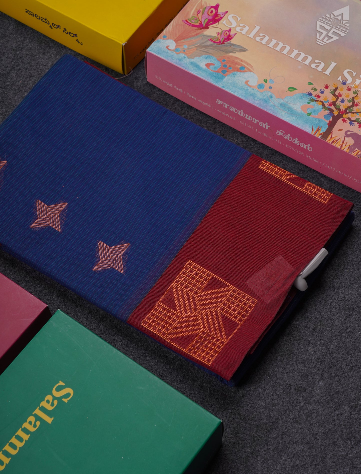 Beautiful Blue Kota Cotton Saree With Contrast Dark Maroon Fancy Border