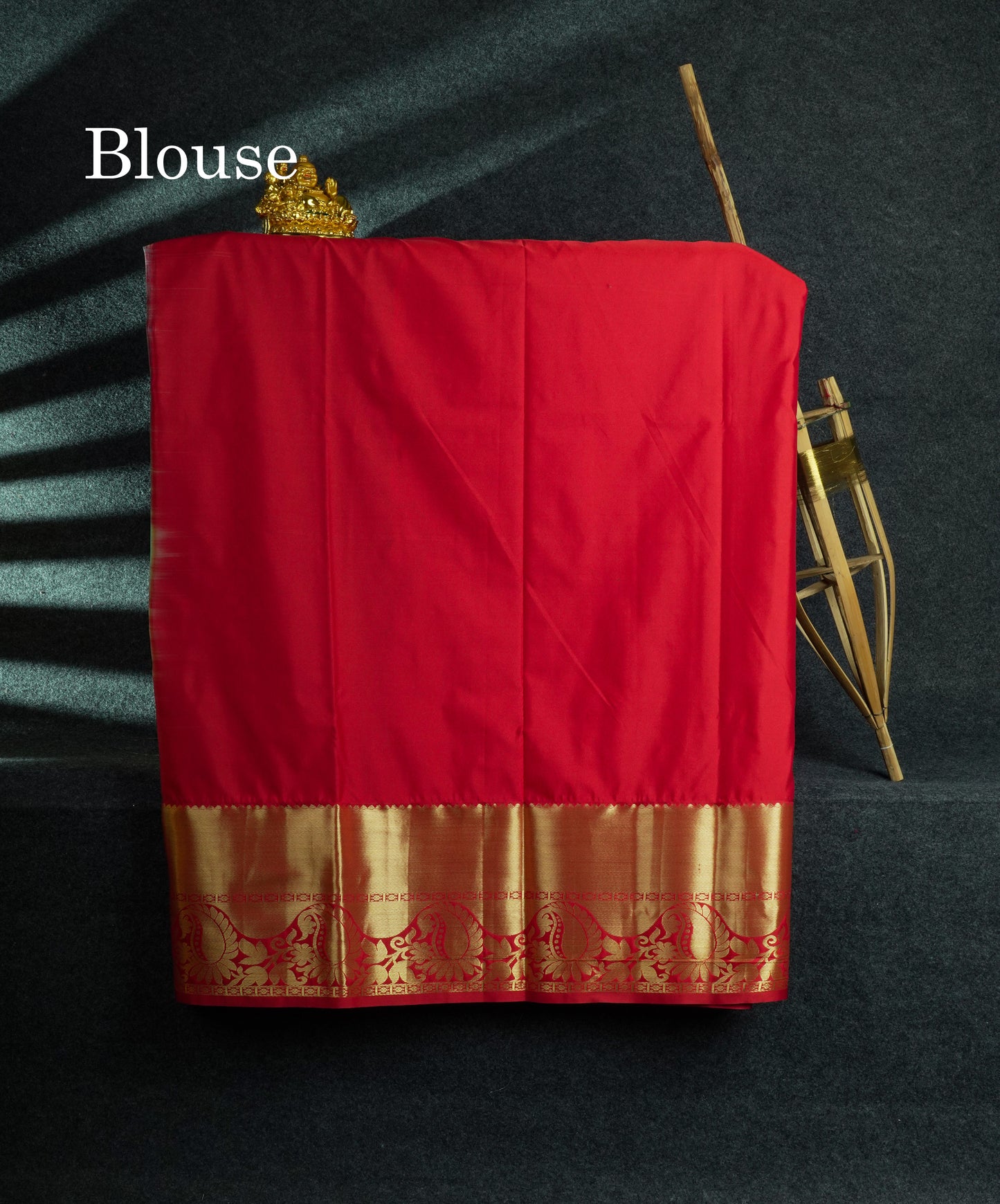 Semi Silk Pattu Pavadai (Ice Blue) With Red Blouse 44"