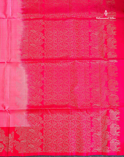 Pure Mix Soft Silk Saree - Light Pink Colour Body With Contrast Pink Fancy Border