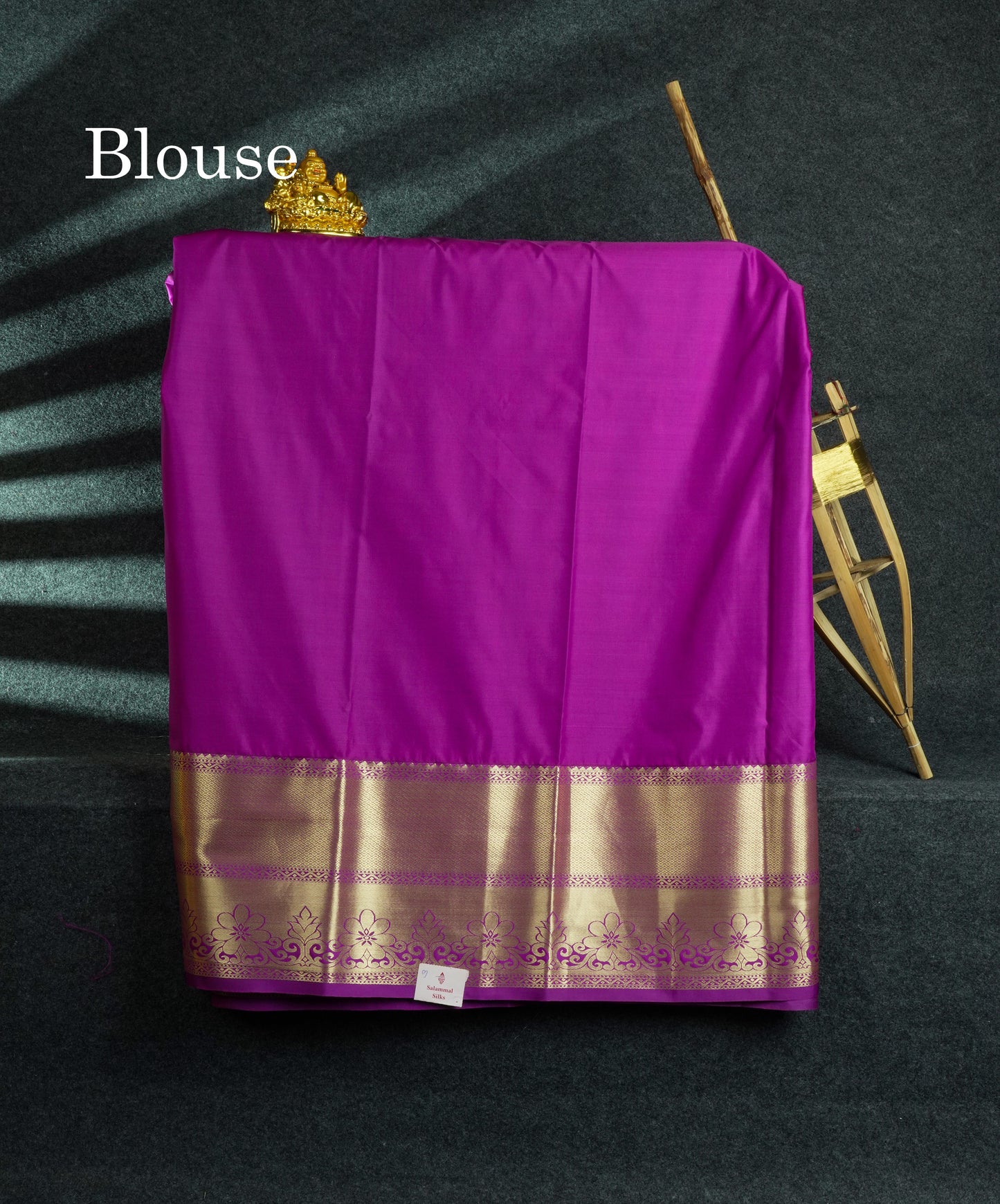 Semi Silk Pattu Pavadai (Green) With Violet Blouse 45 "